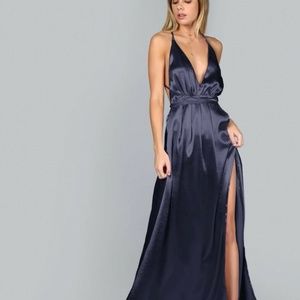 Navy Blue Criscross Maxi Dress